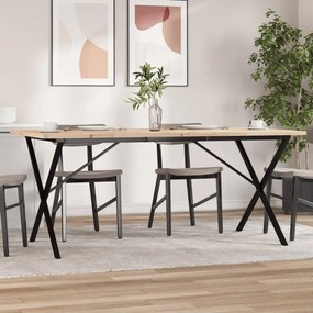 Mesa de jantar estrutura em X 180x90x75,5cm pinho/aço