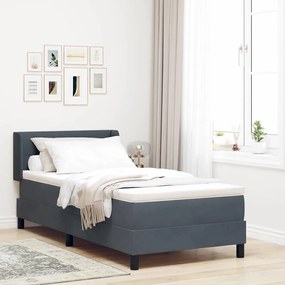vidaXL Cama Box com colchão Cinza Escuro 200 x 90 cm Poliéster