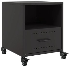 Mesas de cabeceira 2 pcs 36x39x43,5 cm aço preto