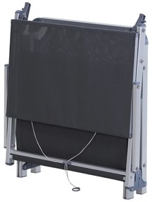 Espreguiçadeira reclinável e dobrável com toldo 169x72x55 / 72cm cinza