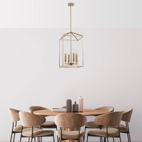 Candeeiro de Teto Till – Dourado – 35 x 35 x 107 cm