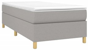 Estrutura de cama 100x200 cm tecido cinza-claro