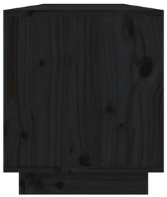 Móvel de TV 110,5x34x40 cm madeira de pinho maciça preto