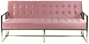 Sofá-cama de 3 lugares em veludo rosa MARSTAL Beliani
