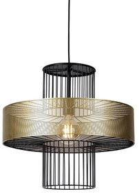 Candeeiro de suspensão inteligente dourado com preto 50 cm incl. Wifi G95 - Tess