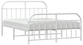 Estrutura de cama com cabeceira e pés 183x213 cm metal branco