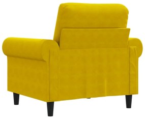 Poltrona 60 cm veludo amarelo