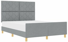 Estrutura de Cama vidaXL Cinza-claro 160x200 cm Tecido