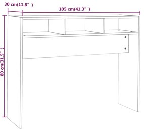 Consola de Entrada Millana - 105x30x80 cm - Contraplacado - Cinzento S