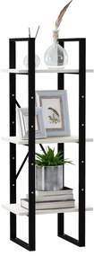 Estante c/ 3 prateleiras 40x30x105 cm pinho maciço branco