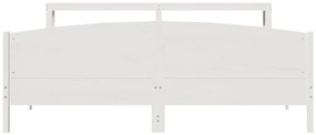 Cama sem colchão 200x200 cm madeira de pinho maciça branco