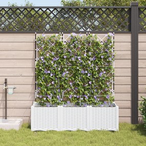 Jardineiras vidaXL com Sistema de Irrigação 3 pcs Brancas