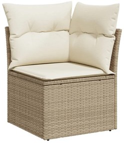 13 pcs conjunto de sofás p/ jardim com almofadões vime PE bege