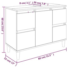 3 pcs conjunto móveis casa de banho derivados de madeira branco