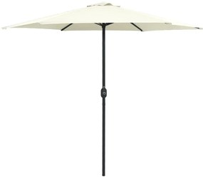 vidaXL Guarda-sol de jardim c/ poste alumínio 270x246 cm branco areia