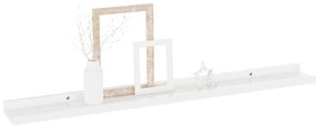 Prateleiras de parede 2 pcs 80x9x3 cm branco brilhante