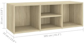 Sapateira 105x35x35 cm derivados de madeira carvalho sonoma