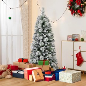 Árvore de Natal decorativa artificial de 150 cm com agulhas de pinheiro 378 pontas de ramos 130 luzes LED brancas quentes Secção dobrável Verde