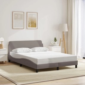 Cama sem colchão 140x200 cm tecido castanho-acinzentado