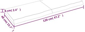 Tampo de mesa 120x40x(2-6) cm carvalho tratado castanho-escuro
