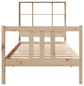 Cama com estante sem colchão 90x190 cm pinho maciço
