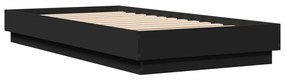 Estrutura de cama 75x190 cm derivados de madeira preto