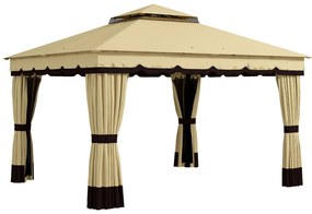 Pérgola de Jardim 370x300x275 cm Pérgola de Exterior com 4 Paredes Lat