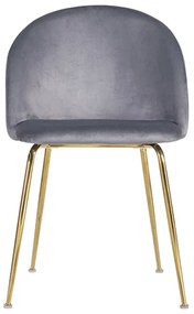 Pack 6 Cadeiras Golden Dalnia Veludo - Cinza escuro