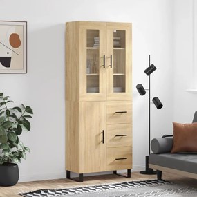 vidaXL Armário alto 69,5x34x180 cm derivados de madeira cor sonoma
