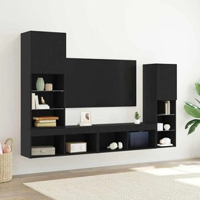 Armário para TV LED vidaXL Carvalho Preto 30.5x30x102 cm Madeira Engenharia