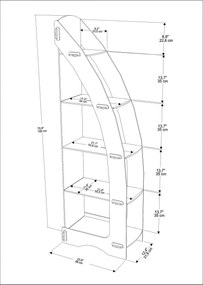 Estante Orsa – Carvalho – 58 cm x 180 cm x 31,6 cm