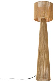 Candeeiro de pé Japandi natural com abajur - Dart Japandi
