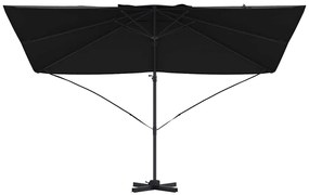 Guarda-Sol Cantilever Roma Preto 352x251x260 cm em Alumínio