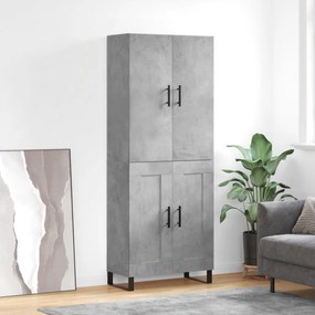 vidaXL Armário alto 69,5x34x180 cm derivados de madeira cinza cimento