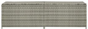 Caixa de arrumação para jardim 200x50x60 cm vime PE cinzento