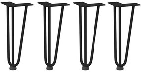 Pernas de grampo para mesa de centro 4 peças pretas 30 cm aço maciço