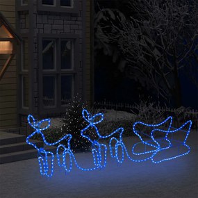 Decoração de Natal rena e trenó de exterior 576 luzes LED