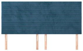 Cabeceira de cama 4 pcs veludo 80x5x78/88 cm azul-escuro