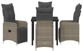 Conjunto de Jantar de Jardim com 5 Peças e Almofadas em Rattan Poly Ci