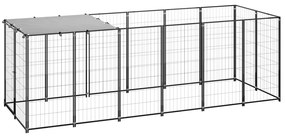 vidaXL Canil para cães 330x110x110 cm aço preto