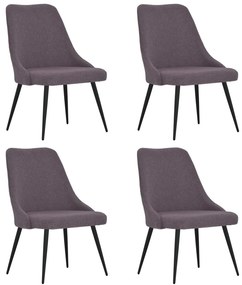 vidaXL Cadeiras de jantar 4 pcs tecido cinzento-acastanhado