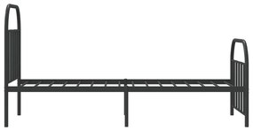 Estrutura de cama com cabeceira e pés 90x200 cm metal preto