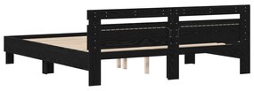 Estrado de Cama de Madeira Carvalho preto Madeira sólida