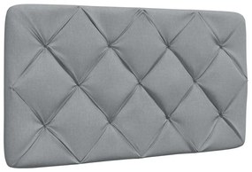 Cama com colchão 90x190 cm tecido cinzento-claro