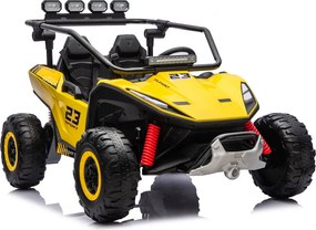 Buggy elétrico para Crianças 24V, 4x200W, 2 lugares TURBO 23, Rodas Espuma EVA, Assento Couro ecológico Amarelo