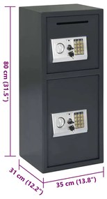 Cofre Electrónico Digital Cinza Escuro 35x31x80 cm Aço