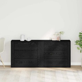 Buffets 2 pcs Carvalho Preto Madeira Engenheirada