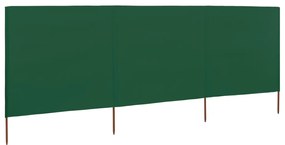 Para-vento com 3 painéis em tecido 400x160 cm verde