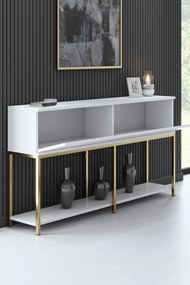 Console Lord – Branco/Dourado – 150x80x30 cm
