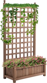 Floreira com treliça 64  x 28 x 120 cm. Insertos de rega incluídos em Madeira de abeto tratada
